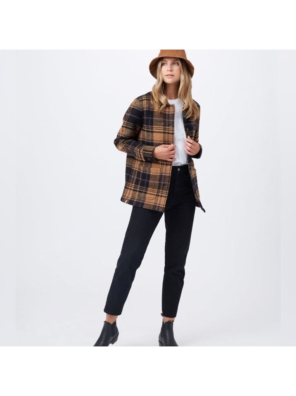 Ten Tree Flannel Plaid Utility Jacket Women's Organic Cotton Shacket, size M